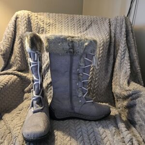 Yoki Gray Winter Rain Boots